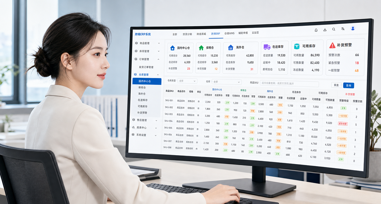 跨境 ERP 系统后台截图